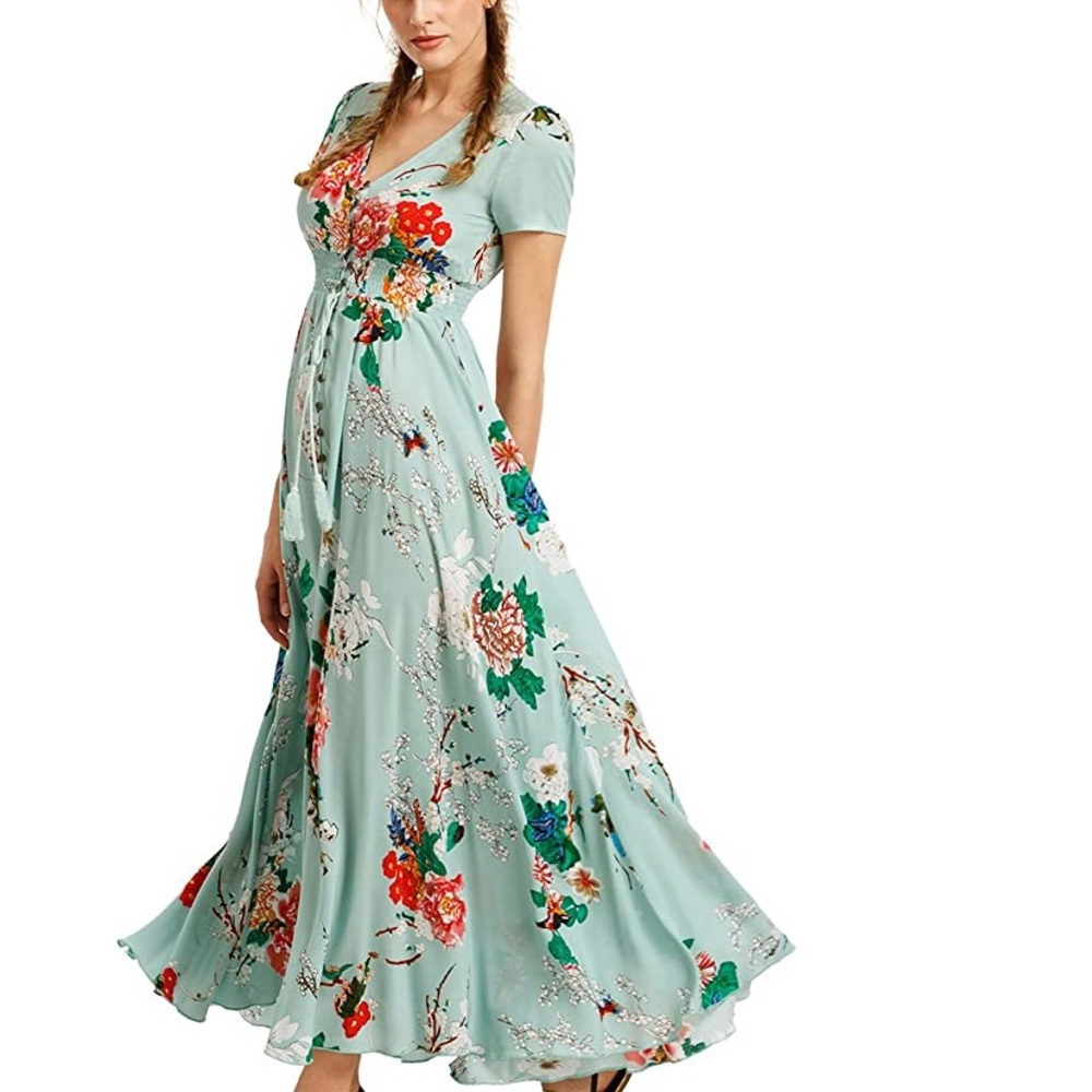 Flowery maxi dress.